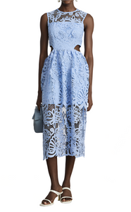 TERRI Cut Out Lace Midi Bodycon Dress