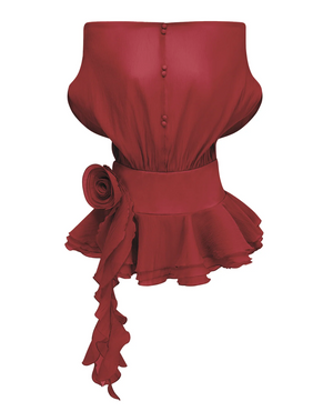 PARI FLORAL-APPLIQUÉ FLOUNCED MINI DRESS
