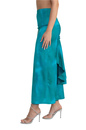 TEGAN Corset Bicolor Satin Bodycon Set