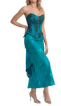 TEGAN Corset Bicolor Satin Bodycon Set