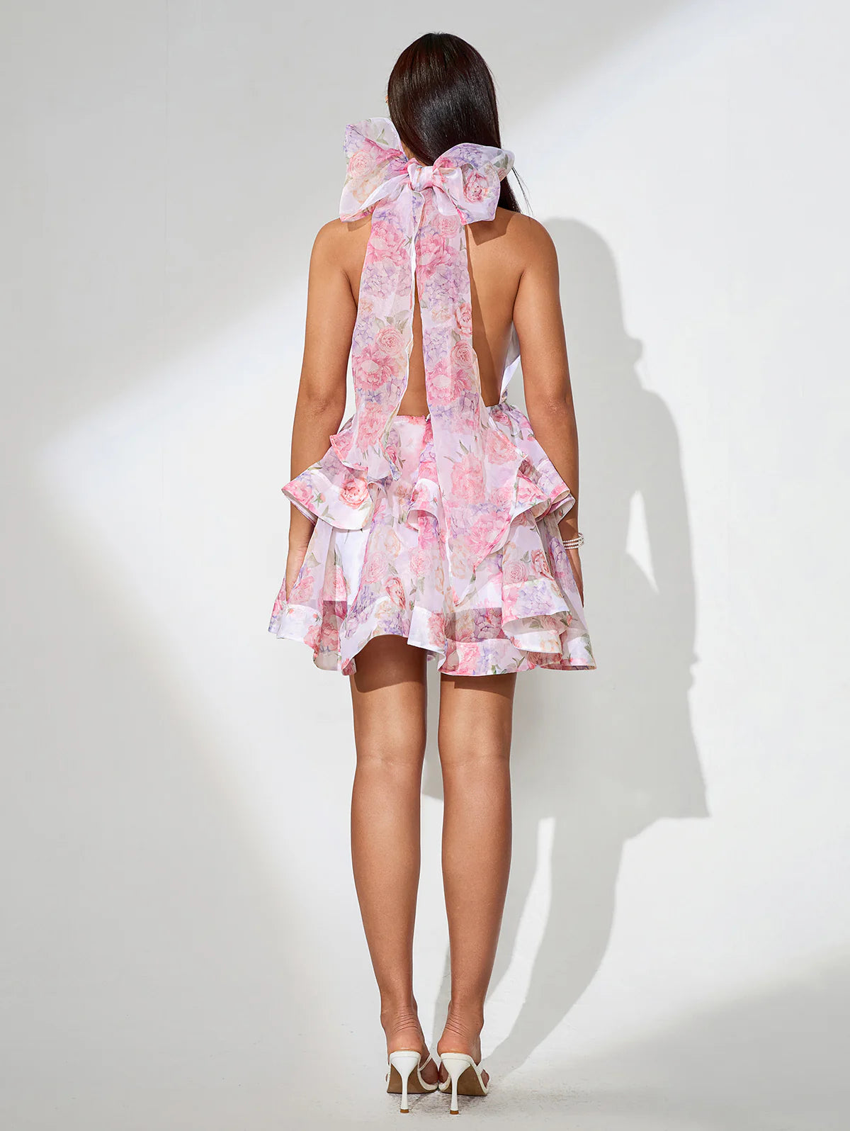 YERMA Open Back Bowknot Mini Bouffant Dress