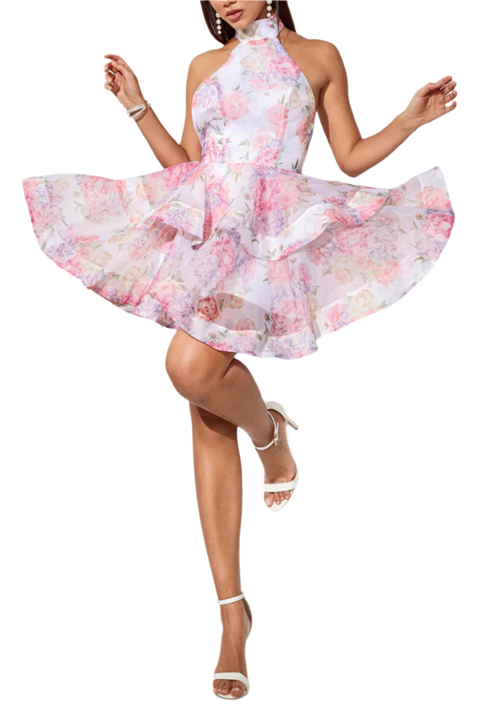 YERMA Open Back Bowknot Mini Bouffant Dress