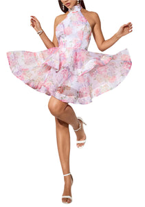YERMA Open Back Bowknot Mini Bouffant Dress