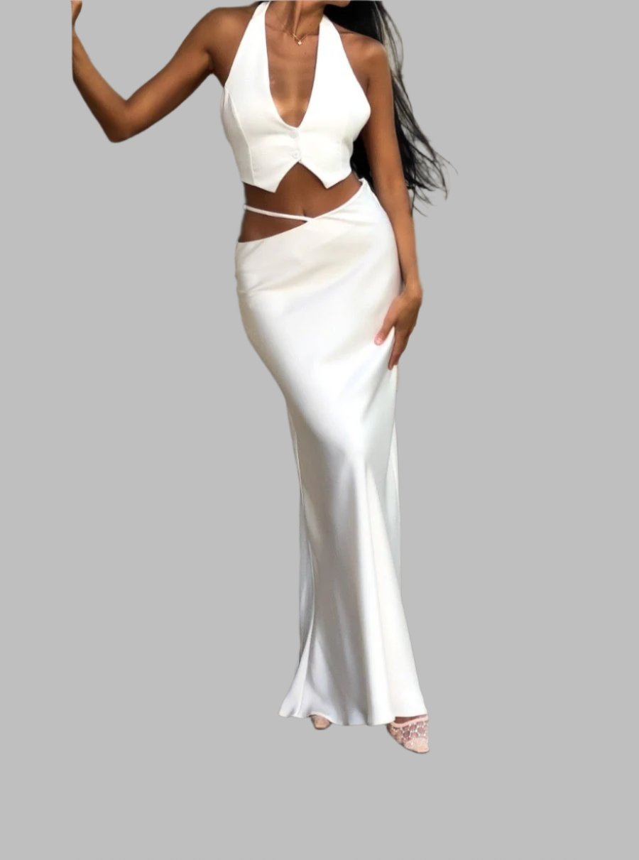 LE Satin Bodycon Set