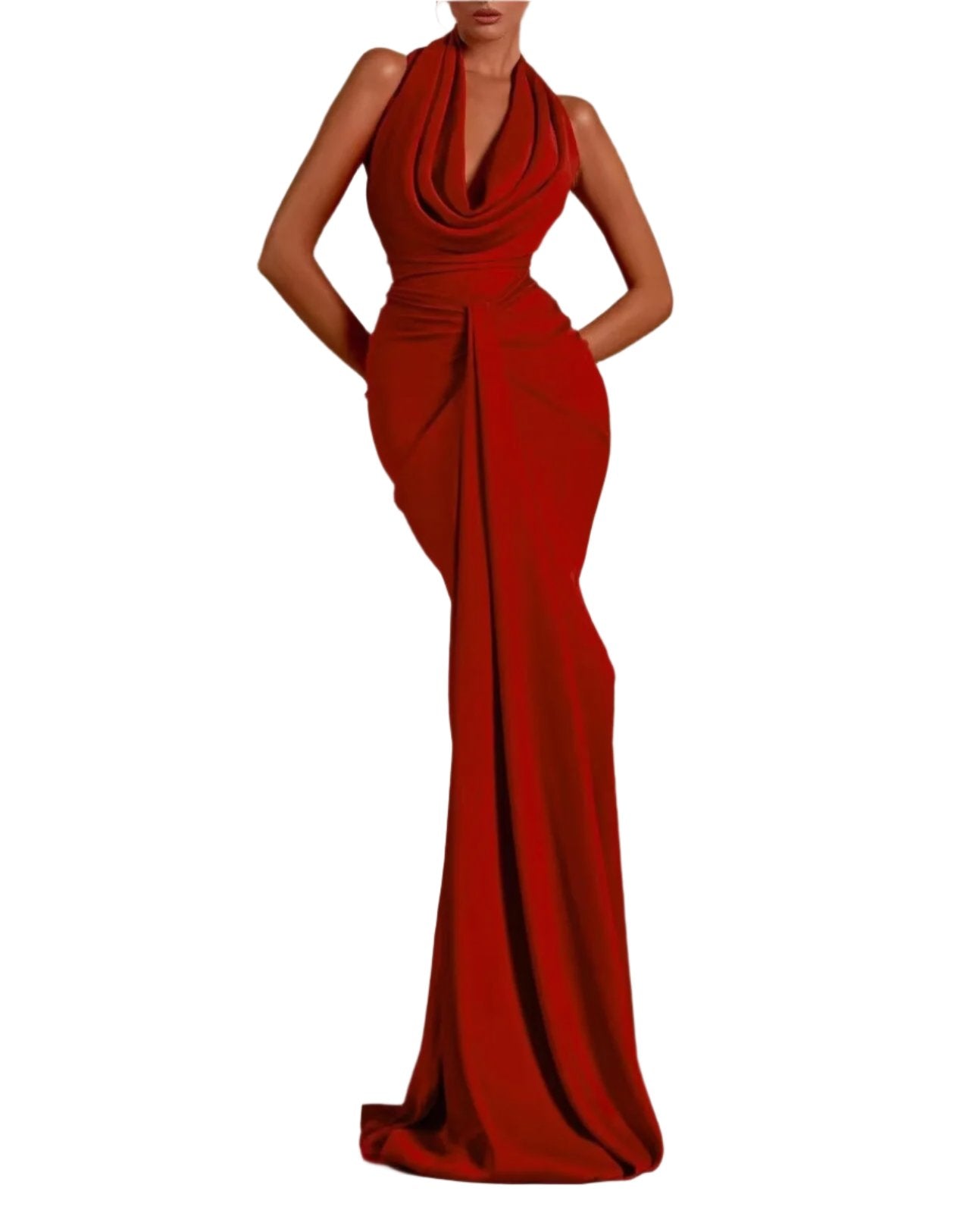 JULINA Red Maxi Bodycon Dress