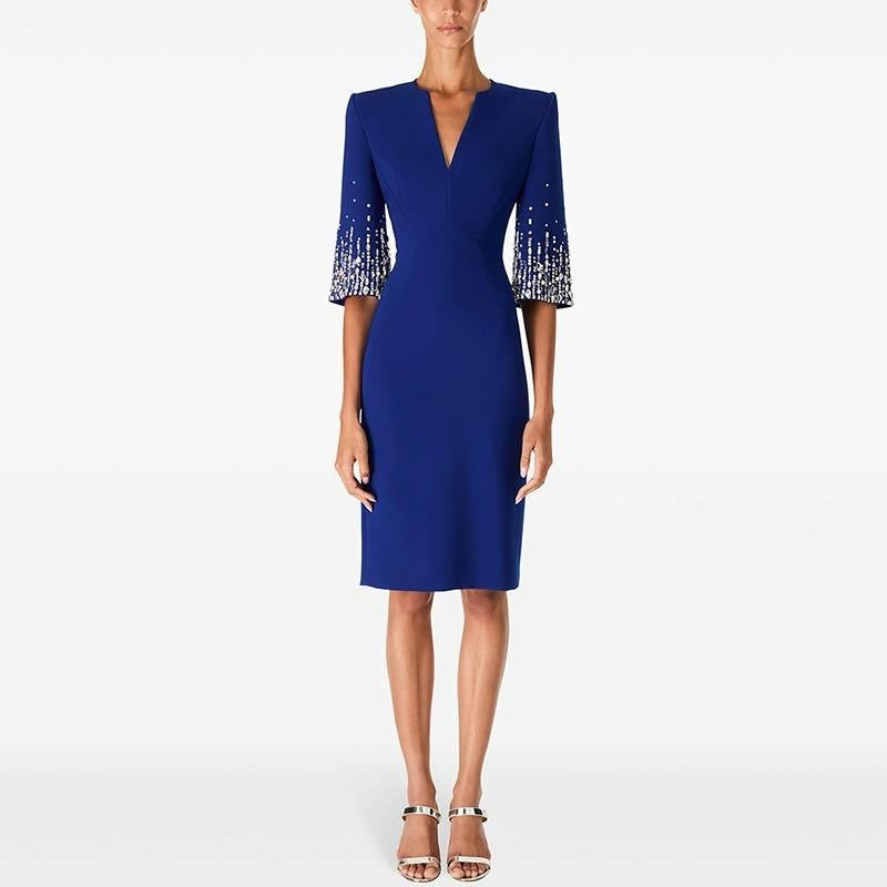 Lydia Long Sleeve Classic Bodycon Dress M / Blue Lydia Long Sleeve Classic Bodycon Dress M / Blue