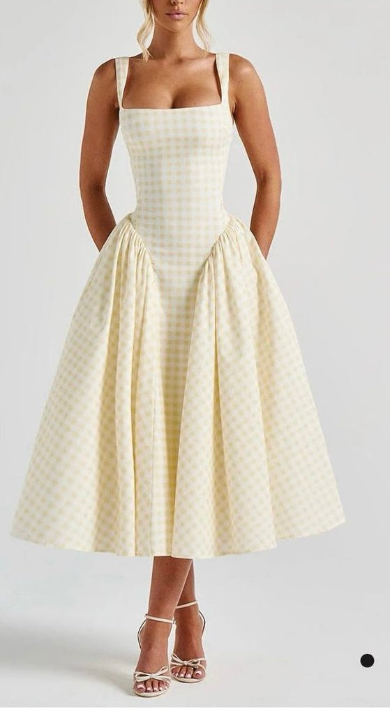 NEXT DAY DELIVERY Yellow Midi Bodycon Dress