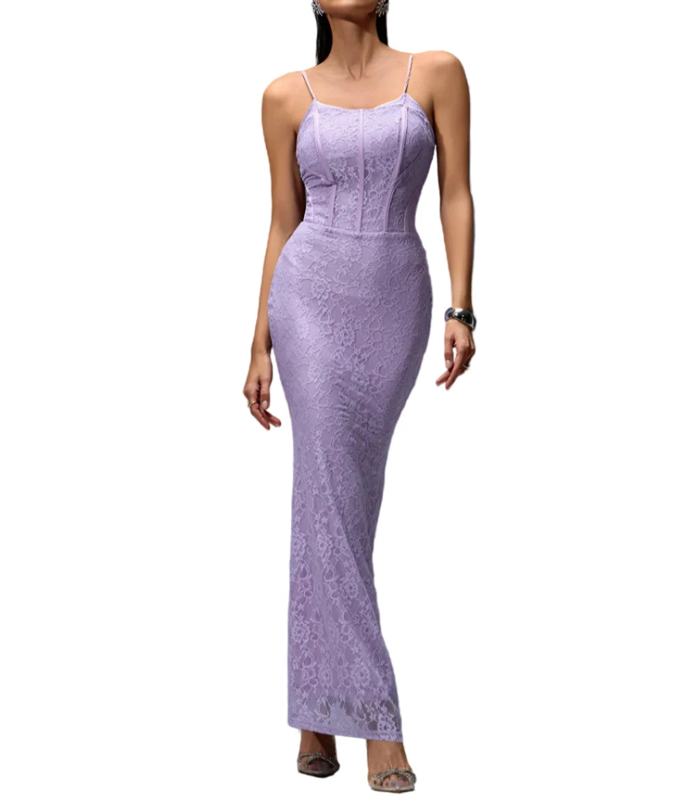 OSAKA Lace Corset Maxi Bodycon Dress