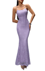 OSAKA Lace Corset Maxi Bodycon Dress