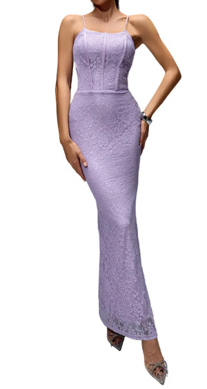 OSAKA Lace Corset Maxi Bodycon Dress