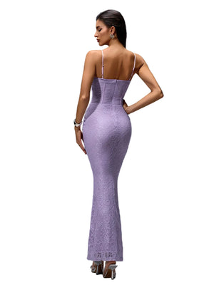 OSAKA Lace Corset Maxi Bodycon Dress