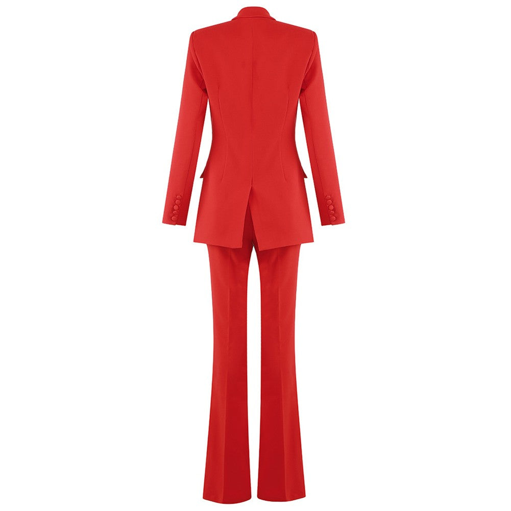 AMY V Neck Long Sleeve Bell-Bottoms Bodycon Suit