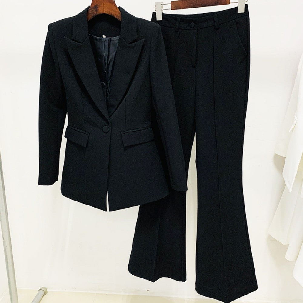 ARI V Neck Long Sleeve Bell-Bottoms Bodycon Suit