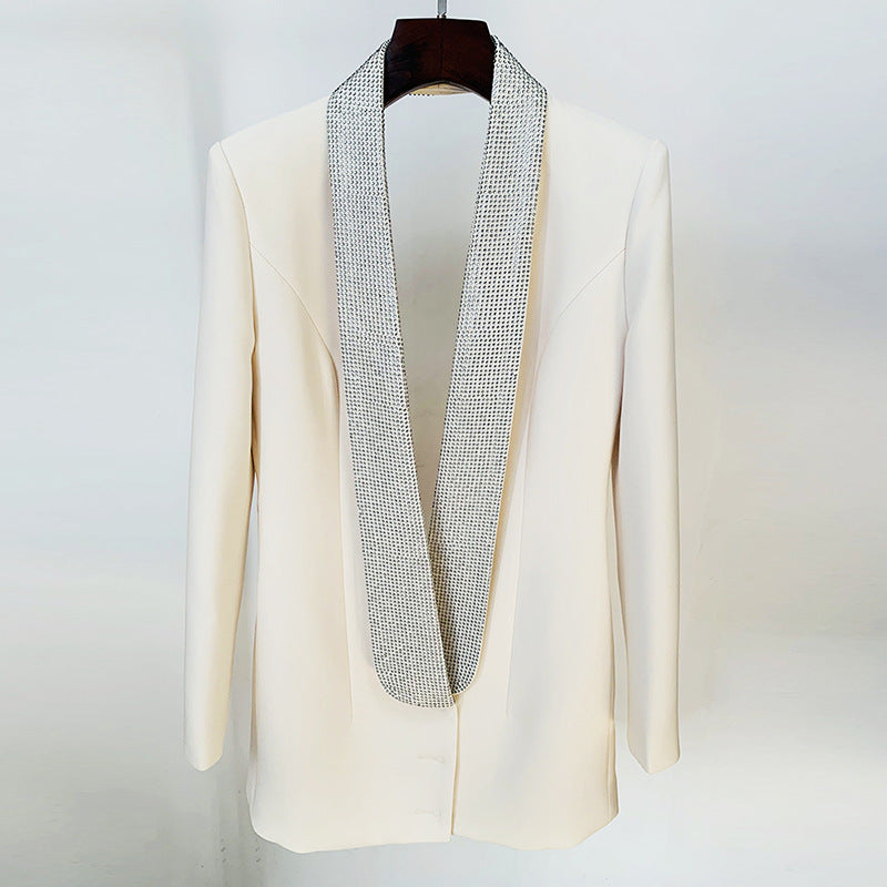 BITIA Sexy Crystals Blazer Dress XS / White BITIA Sexy Crystals Blazer Dress XS / White