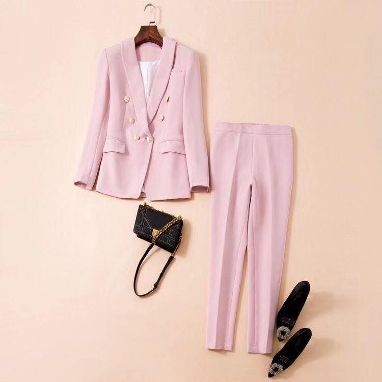 CRISTINA Pink V Neck Long Sleeve Maxi  Bodycon Set