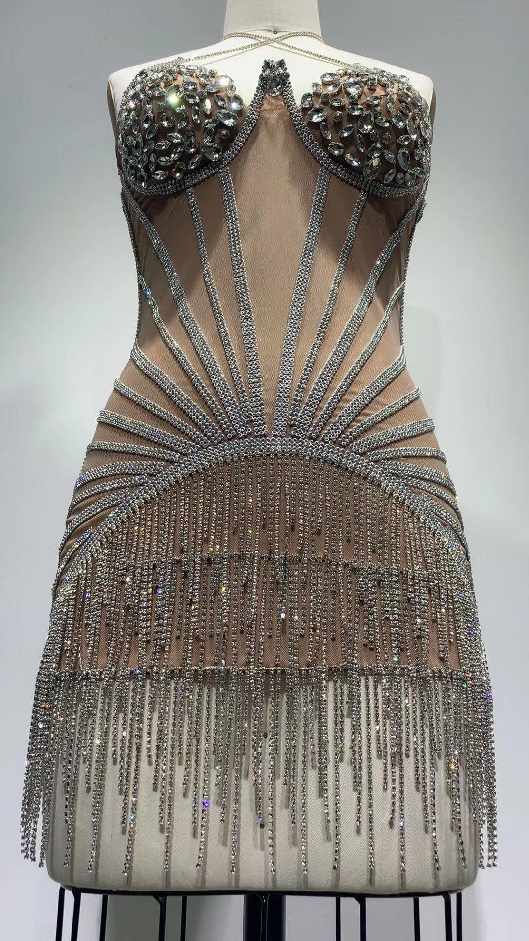 KAELA Crystals Handmade Tassels Dress