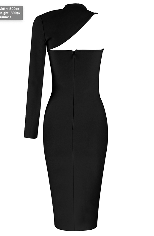 LORENA Asymmetrical Black Bandage Dress