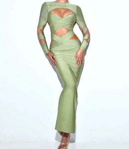 SANDY Cut Out Maxi Bandage Dress