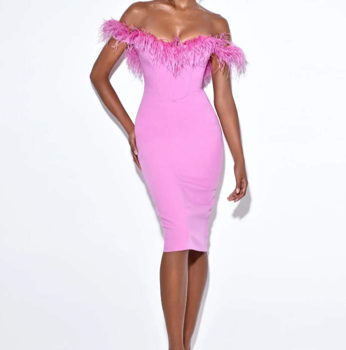 TABATA Feathers Bandage Dress